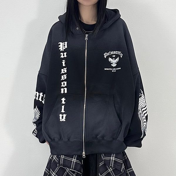PEARCLAN（ペアクラン）の「dirty eagle hooded zip-up（Tops）」