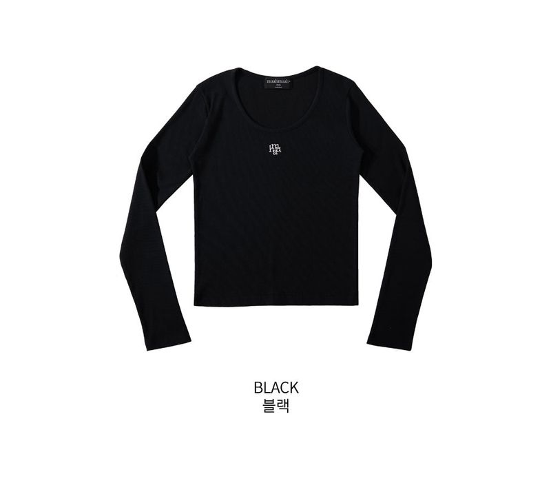 STITCH U NECK LONG SLEEVE T-SHIRT