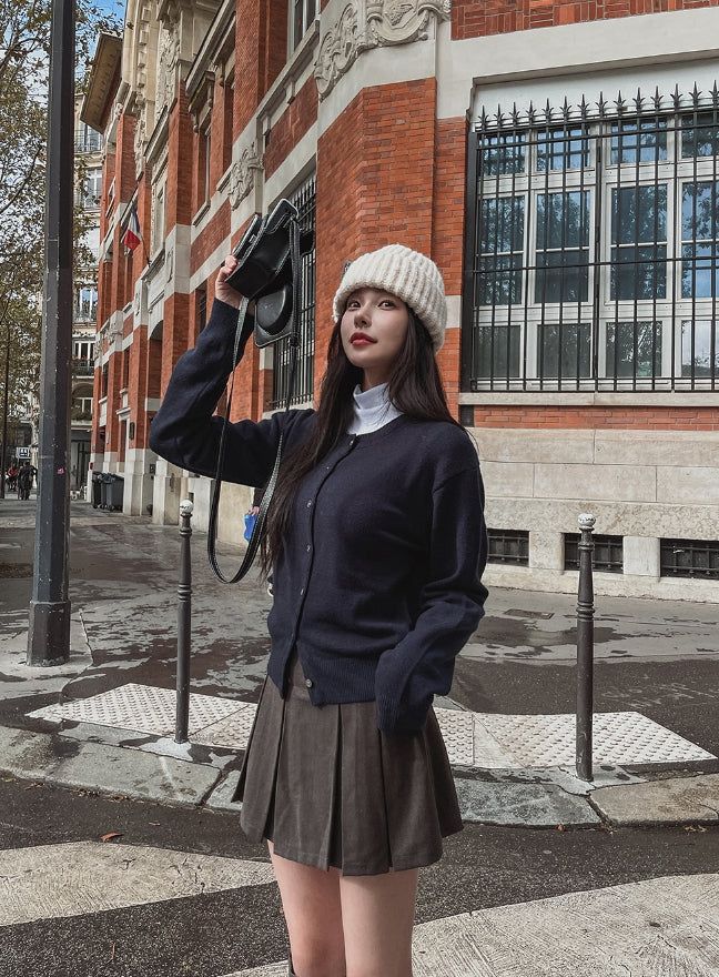 [U-BASIC] Allin round neck cardigan