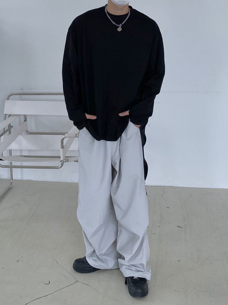 Color color zipper balloon pants 2C