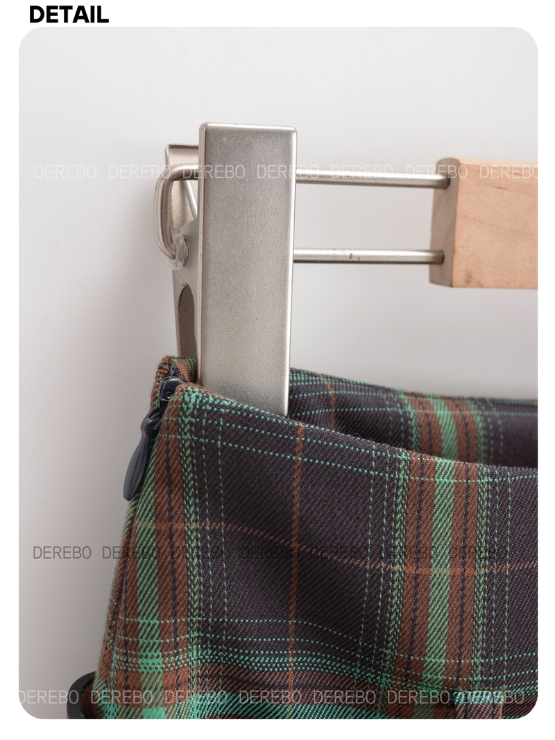 Preppy Belt Checkered Mini Pants Skirt