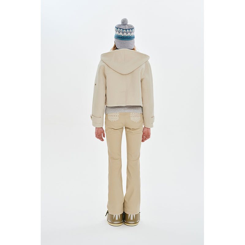 CHERRY HOODIE HALF DUFFLE COAT [IVORY]
