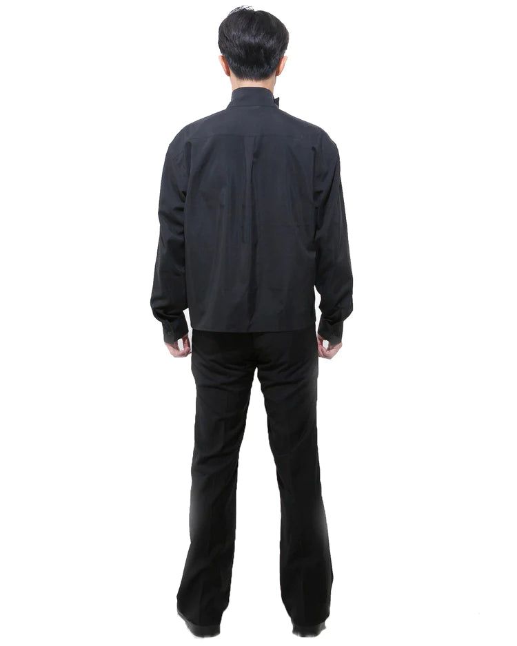 ハイネッククロップシャツ-BLACK (送料込)- WooStore