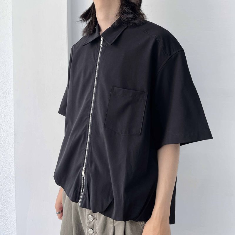 Two-Way Zip Relaxed Shirt