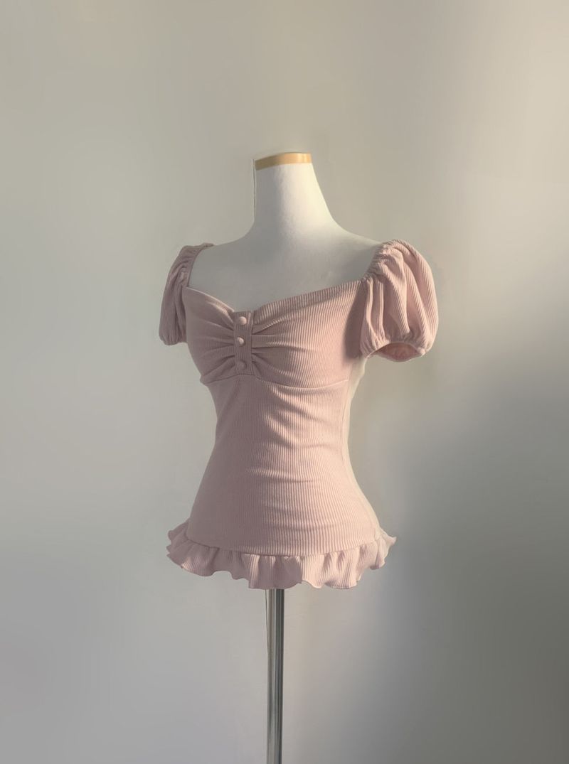 Rudica Puff Frill Top (light pink)