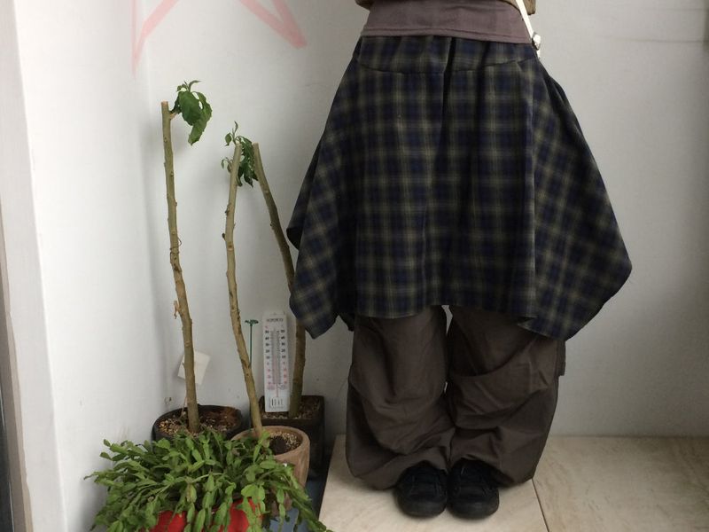 flared checkered skirt
