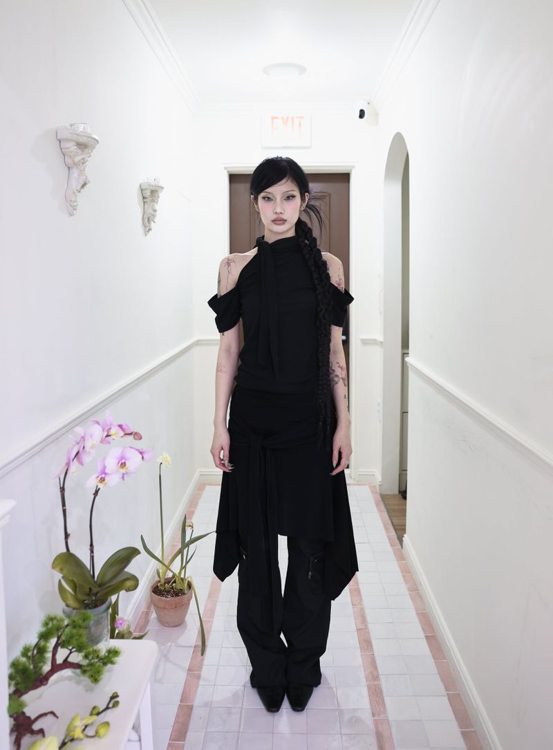 Halter open shoulder T (3color)