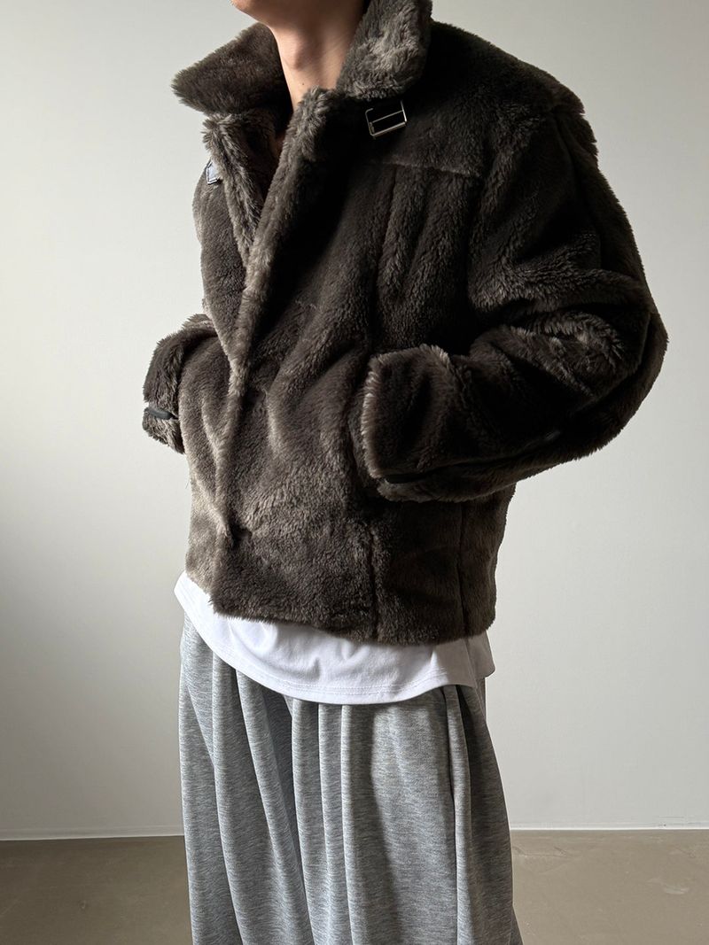 Leather line fur mustang(3color)