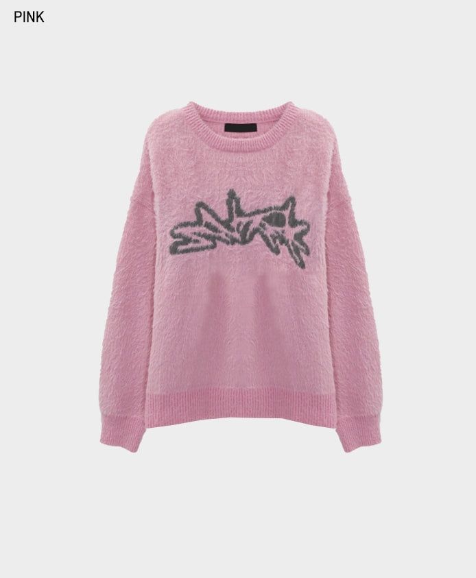 Wing angora touch knit