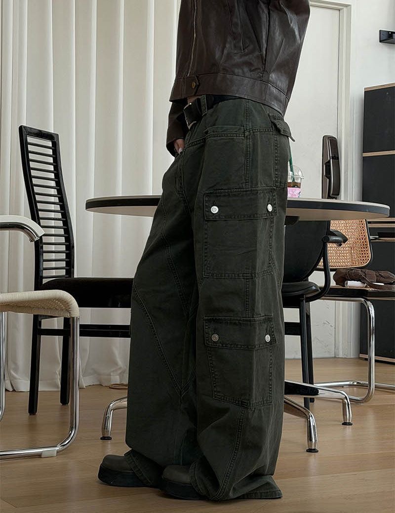 Wide flare cargo pants(2color)