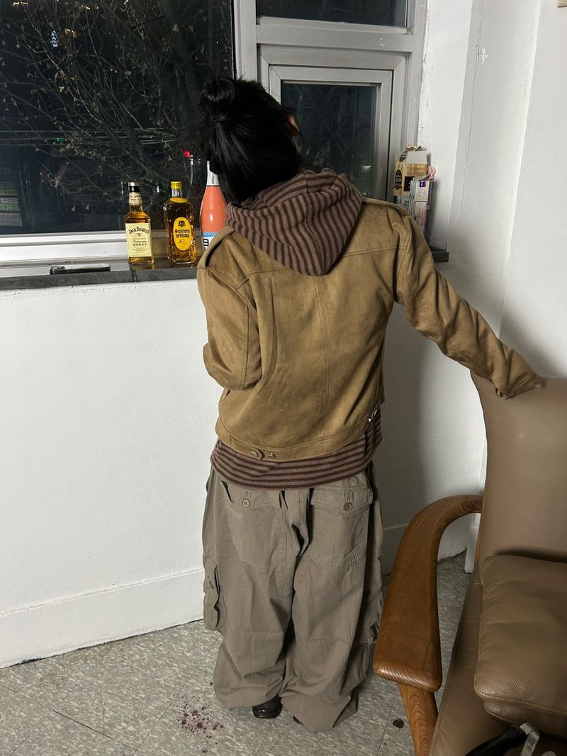 (3colors) cuty prison knit hoodie
