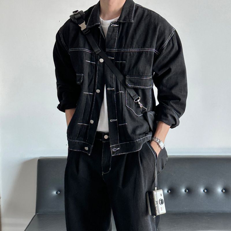 lemenne(ルメンヌ)の「LMN log Oversized fit stitch denim setup jacket (2 colors)(Setup)」