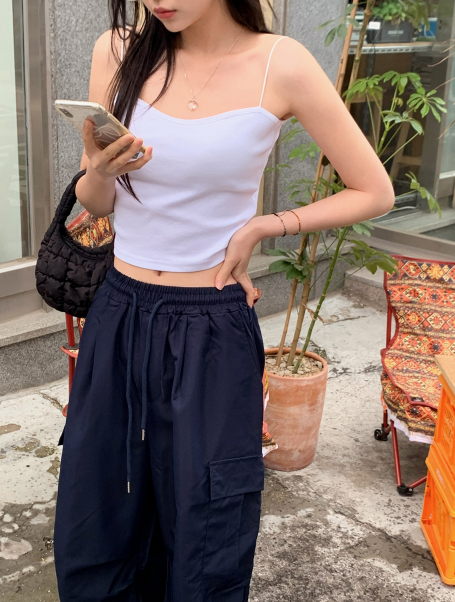 SP Crop Strap Cap Sleeveless (3color)