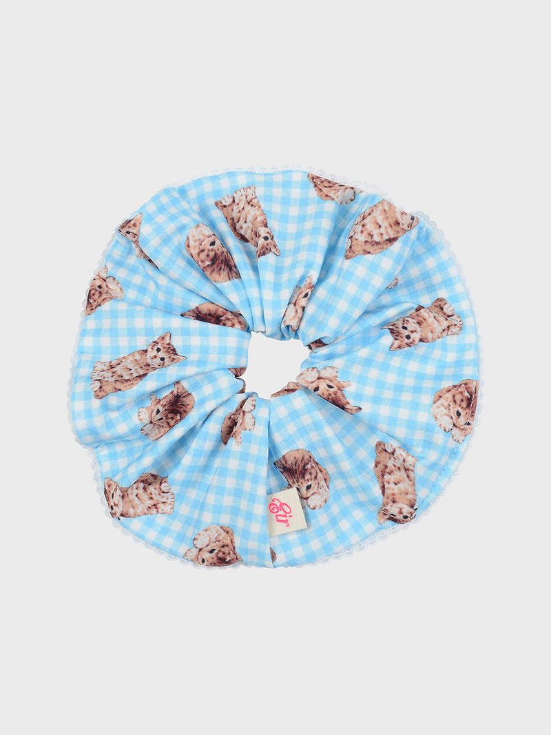 KITTEN CHECK SCRUNCHIE