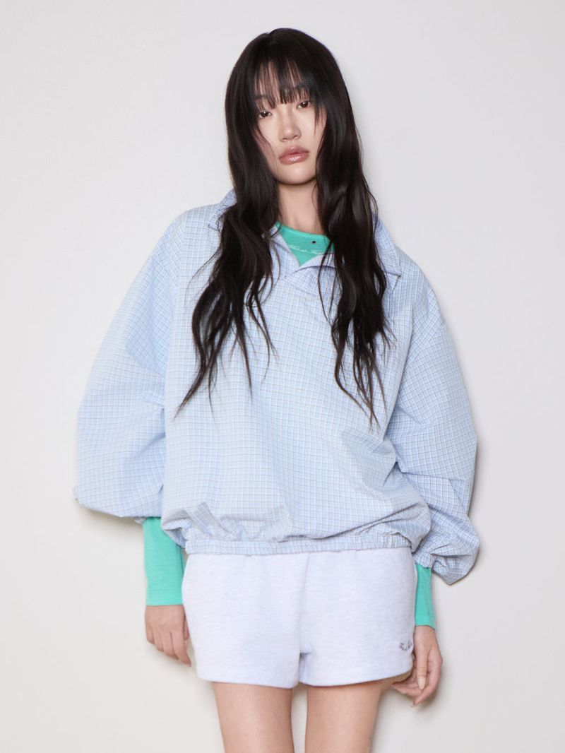 Quarter-Zip Balloon Pullover Shirt