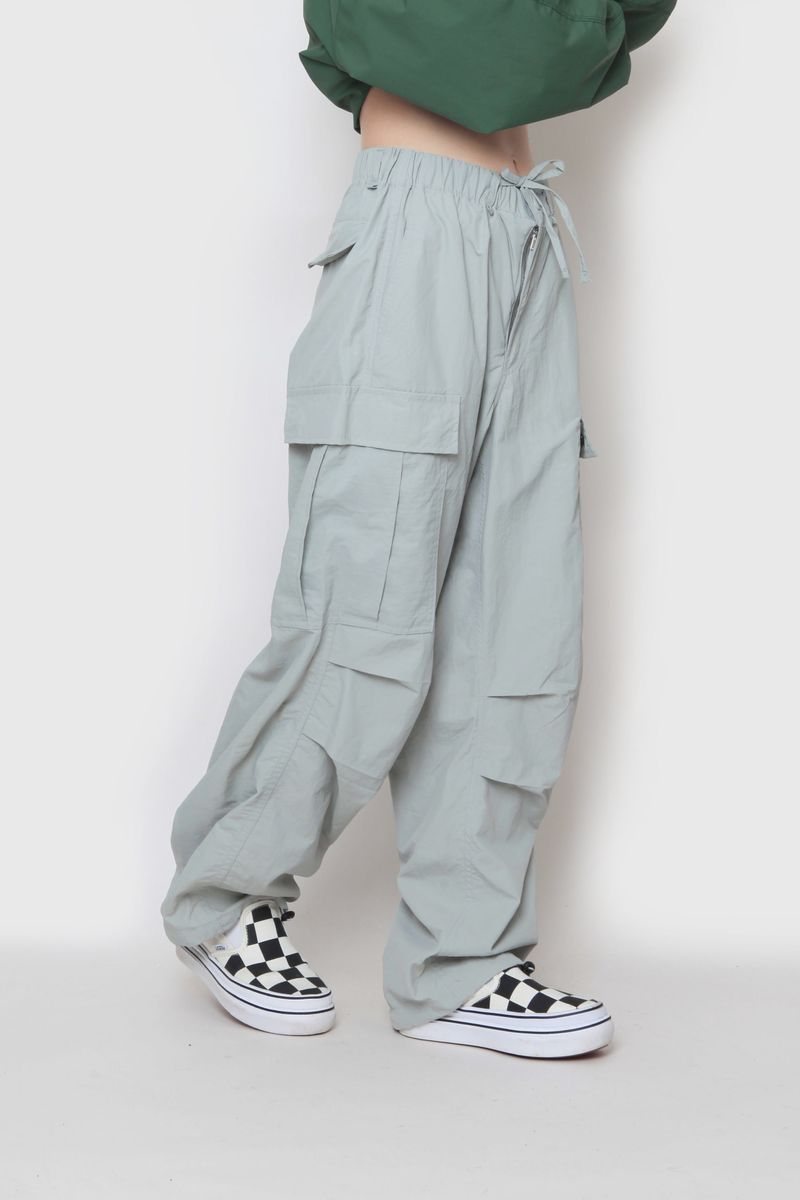 wide nylon cargo pants