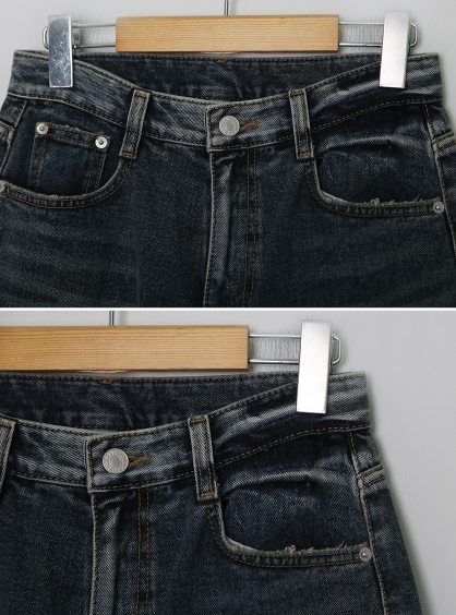 SP Washing Slit Denim Wide Pants