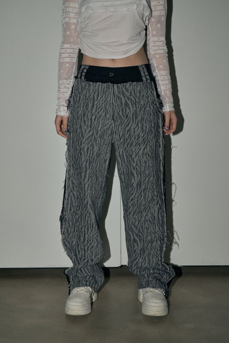 jacquard denim pt - black