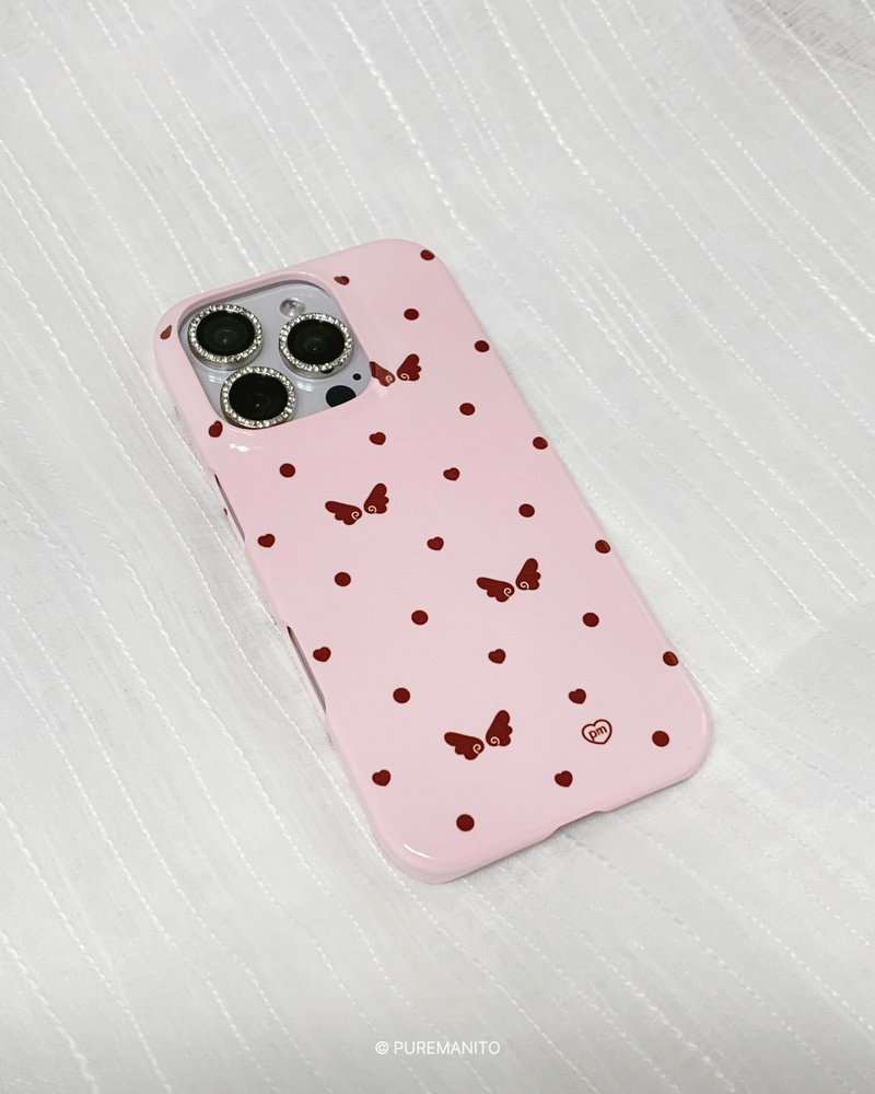 ハートドットウィングスマホケース