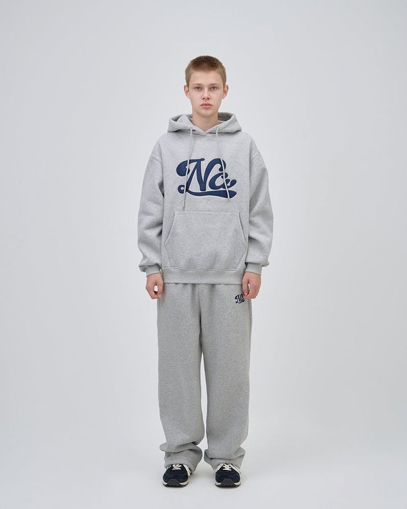 UNDERLINE LOGO SWEAT PANTS - GRAY