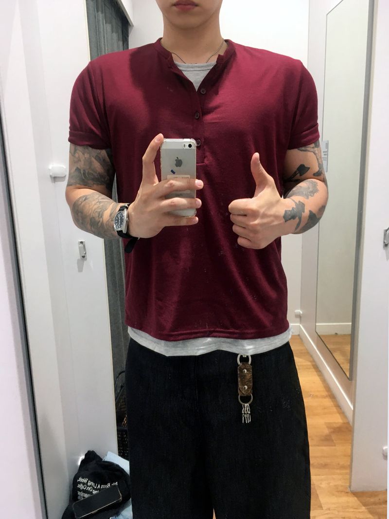 No.1802 layered HN half T (3color)