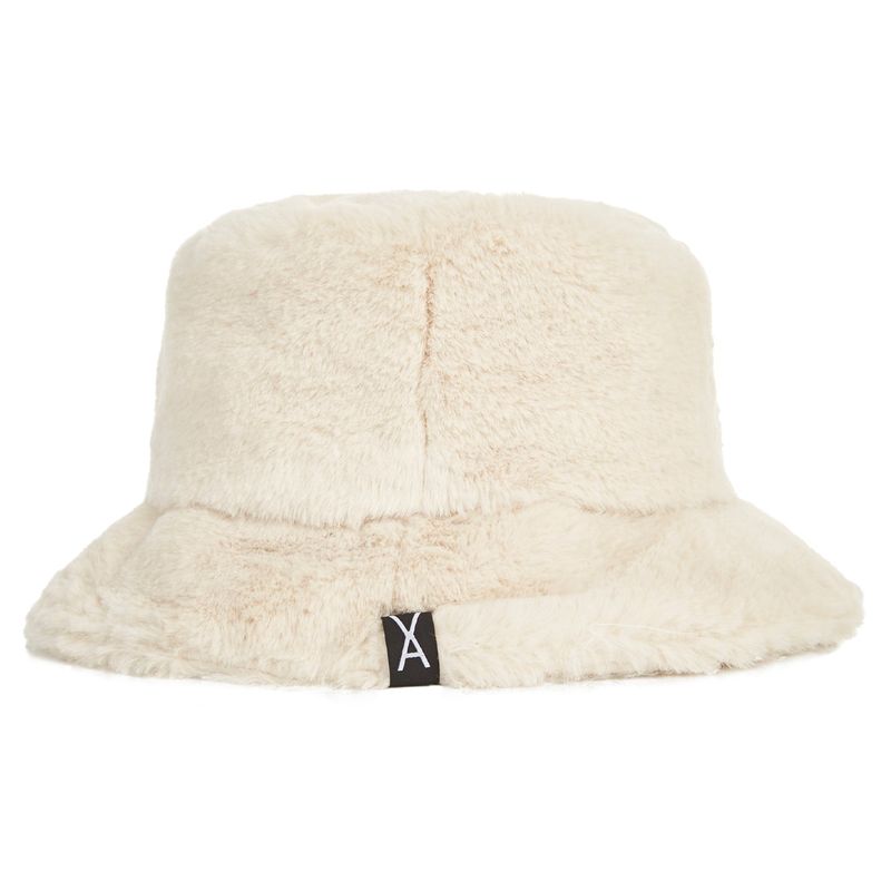 Fur logo point bucket hat CREAM