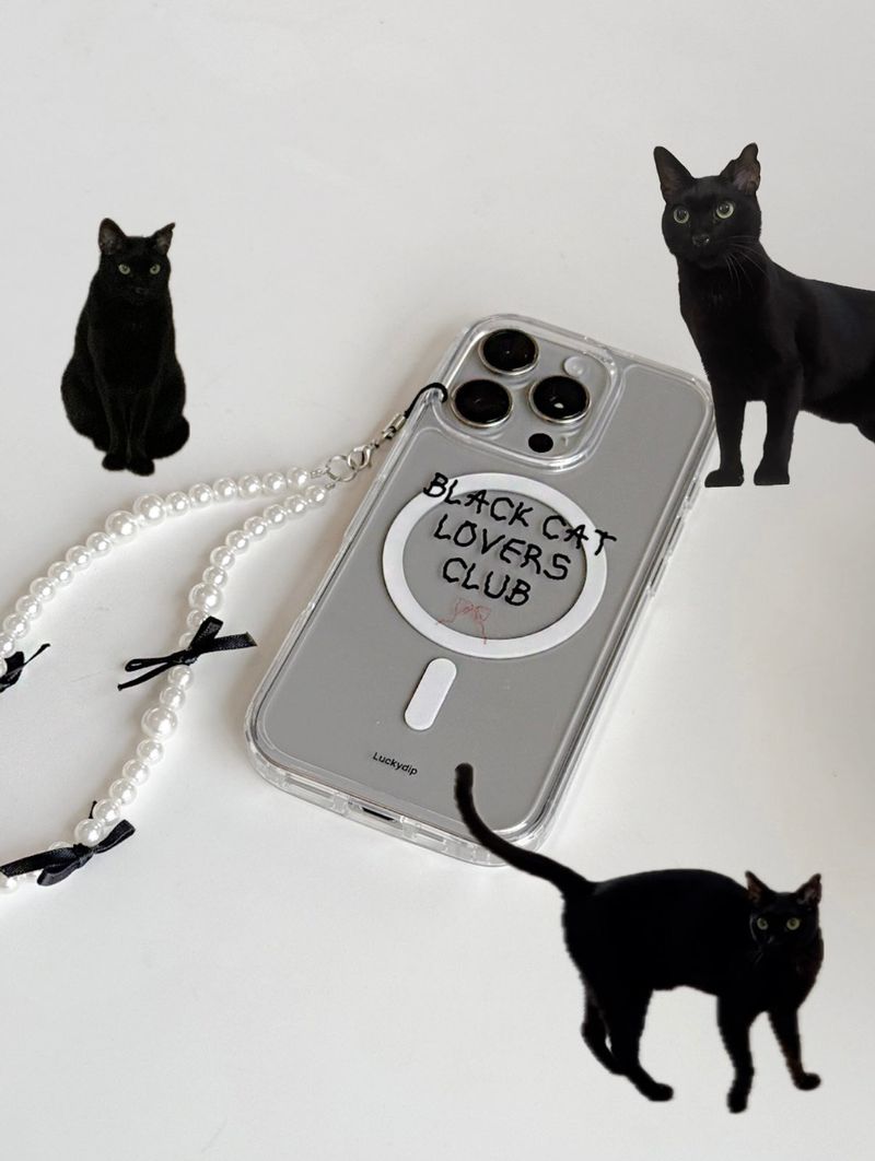 LUCKYDIP（ラッキーディップ）の「[MADE] [magsafe] black cat lovers club jelly hard iphone case（Smartphone Accessories）」
