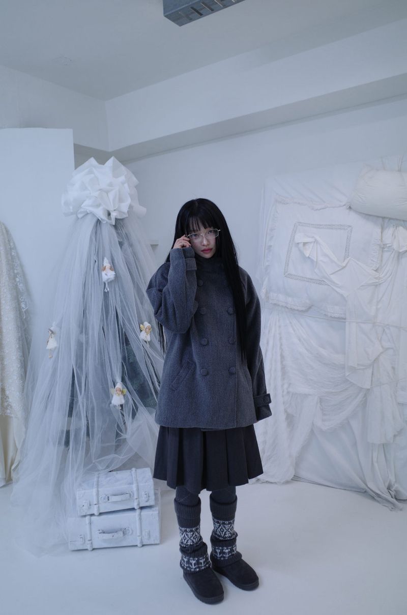 Bonju double half hood coat (2color)