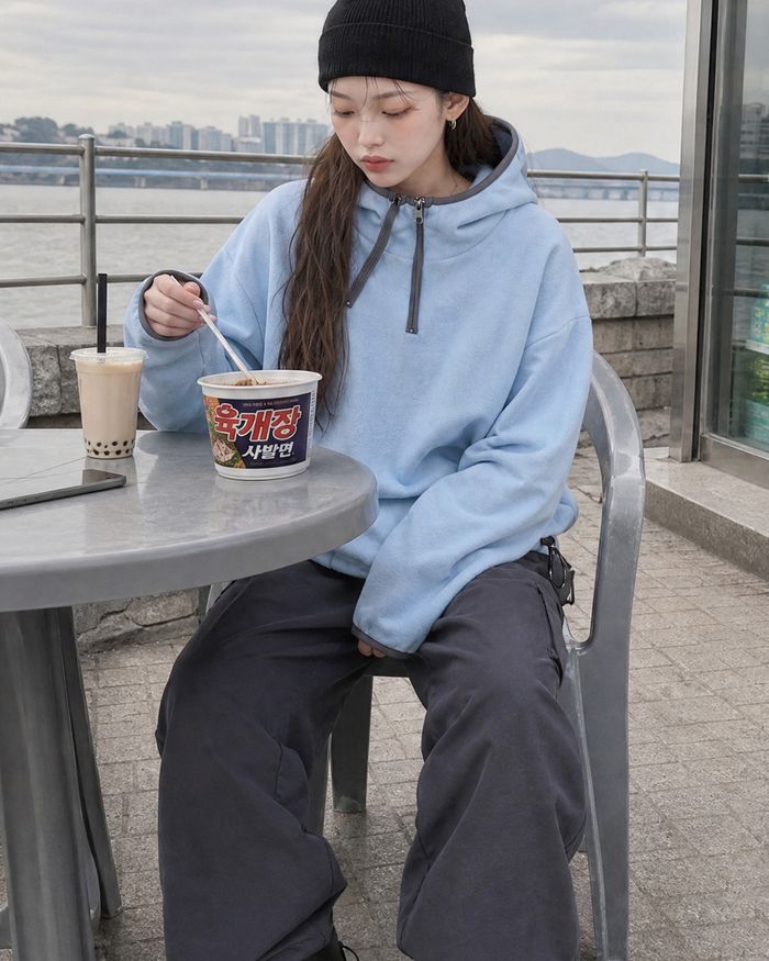 KIXI（キッシー）の「(UNISEX) アルプス 2 ジップ フリース フーディー（トップス）」