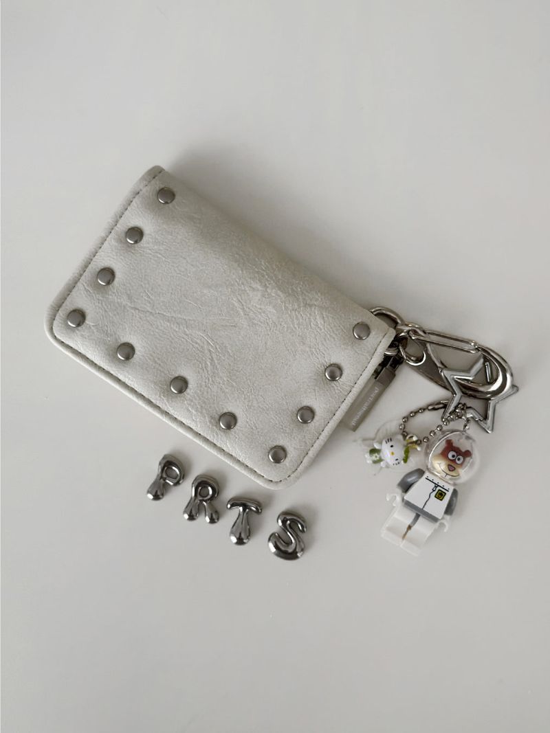Studded Keyring Card Wallet (2 Colors)