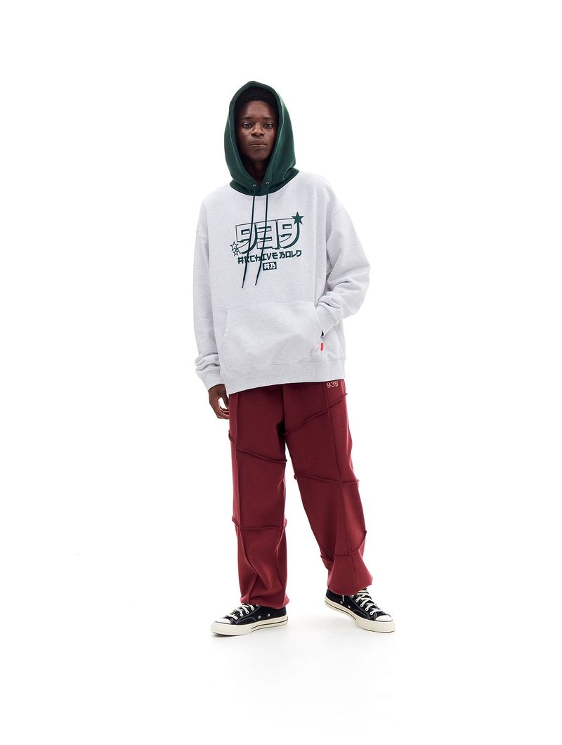 LINE STITCH SWEAT PANTS (BURGUNDY)