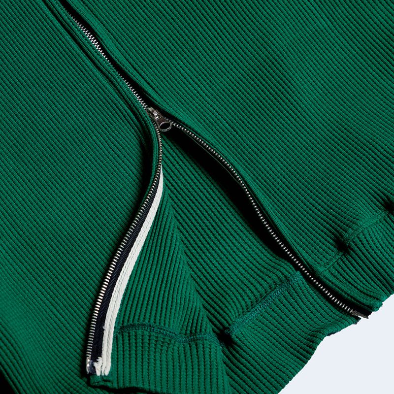 DAMP 2-WAY ZIP-UP WAFFLE CARDIGAN_GREEN