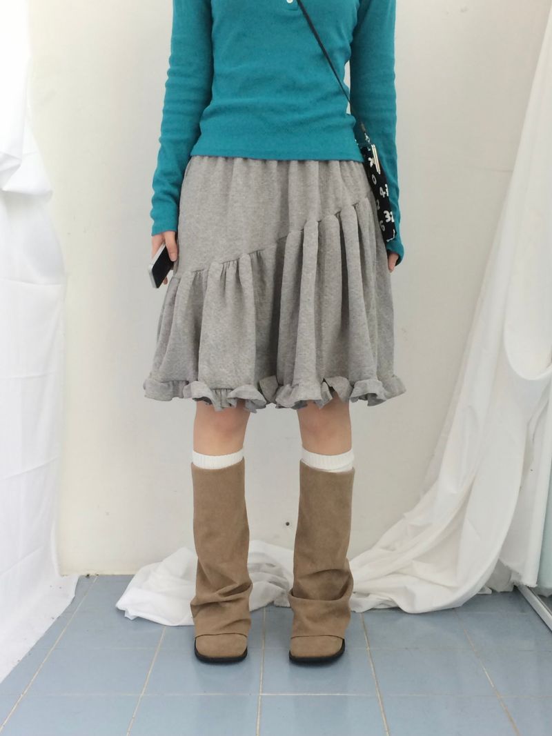 Flare cotton incision skirt