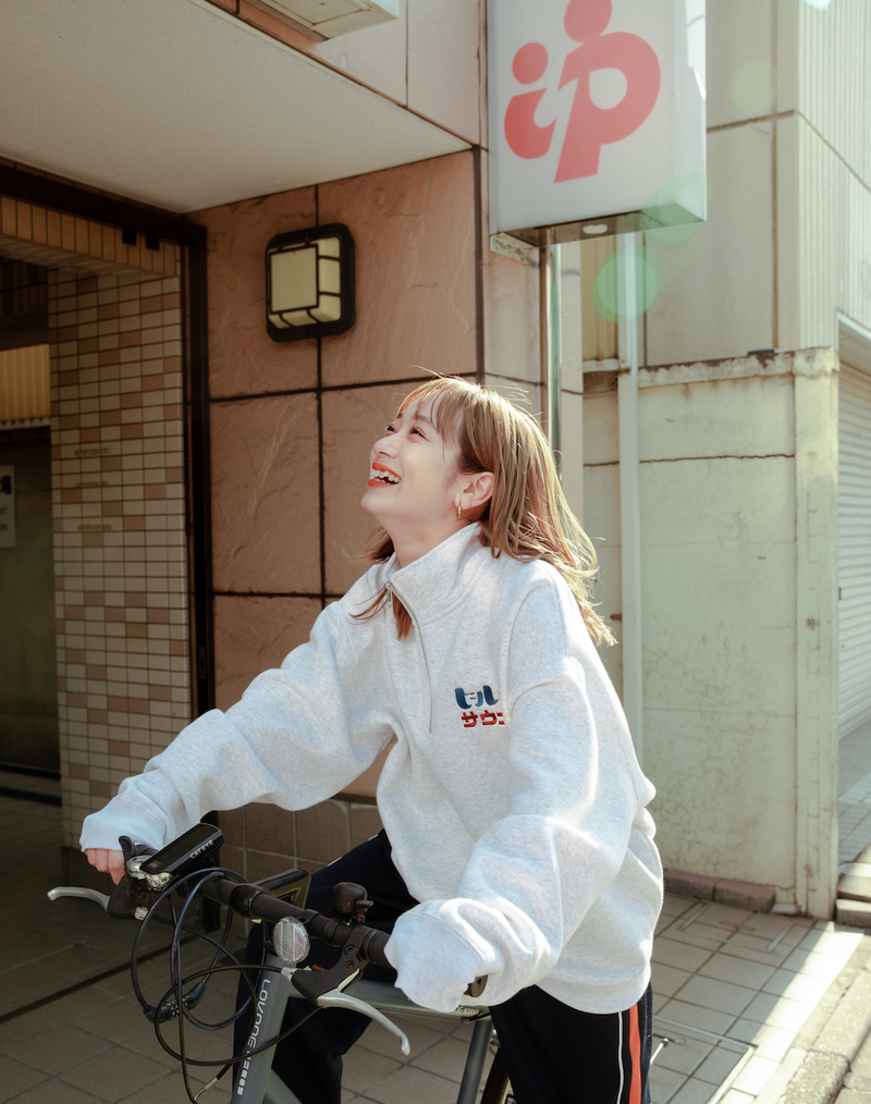 ふくだビールとサウナ®刺繍half zipsweat