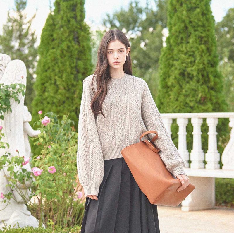 VITALSIGN(バイタルサイン)の「Heavy Twisted Knit Pullover (Melange Brown)(Tops)」