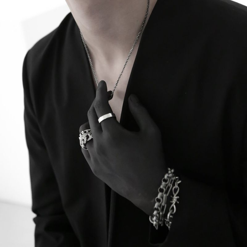 [BLESSEDBULLET]10mm thron link bracelet_vintage silver