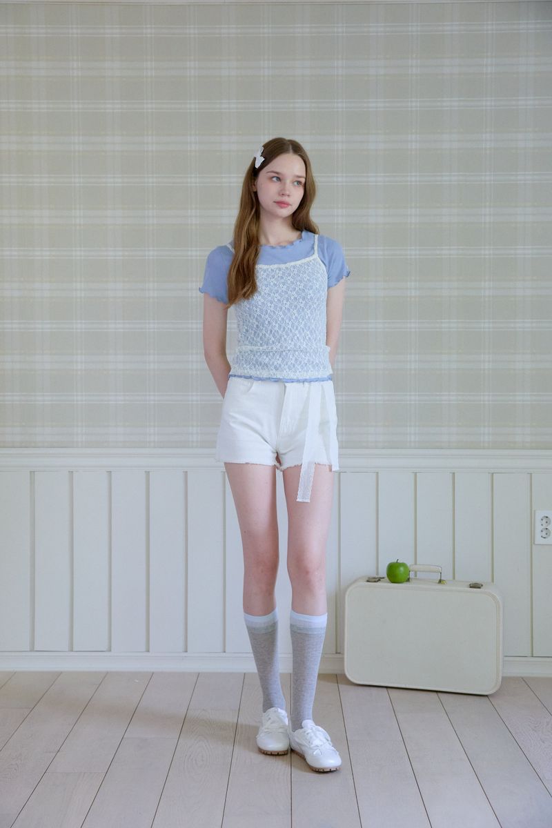 SUNLIT DENIM HALF PANTS
