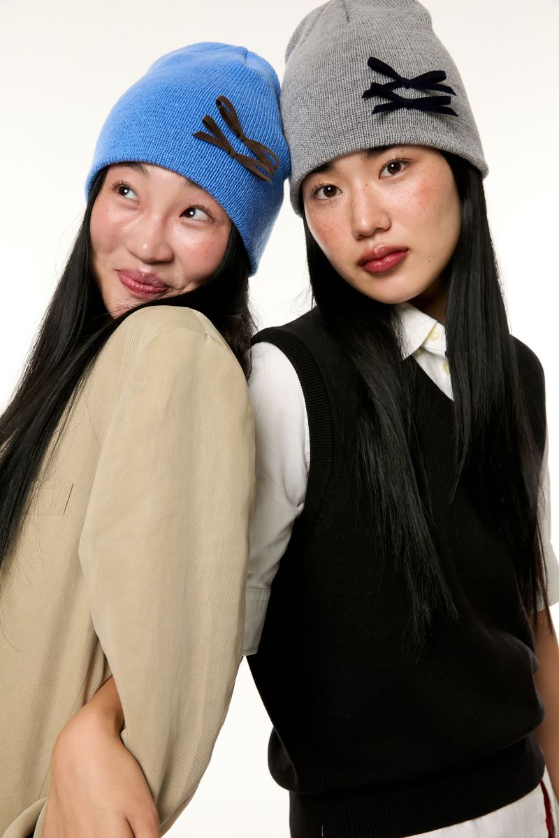 MINI RIBBON BEANIE / GREY
