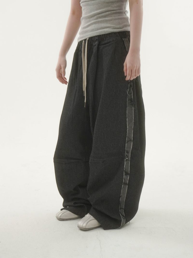 City line stripe denim pants -2C