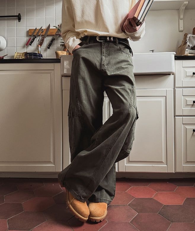 Stunve Curved Dyeing Cargo Pants