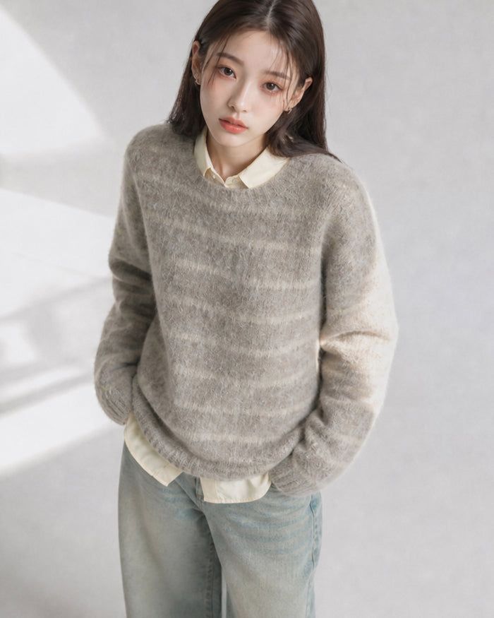 KIXI（キッシー）の「(UNISEX) Melony Brush Knit（Tops）」