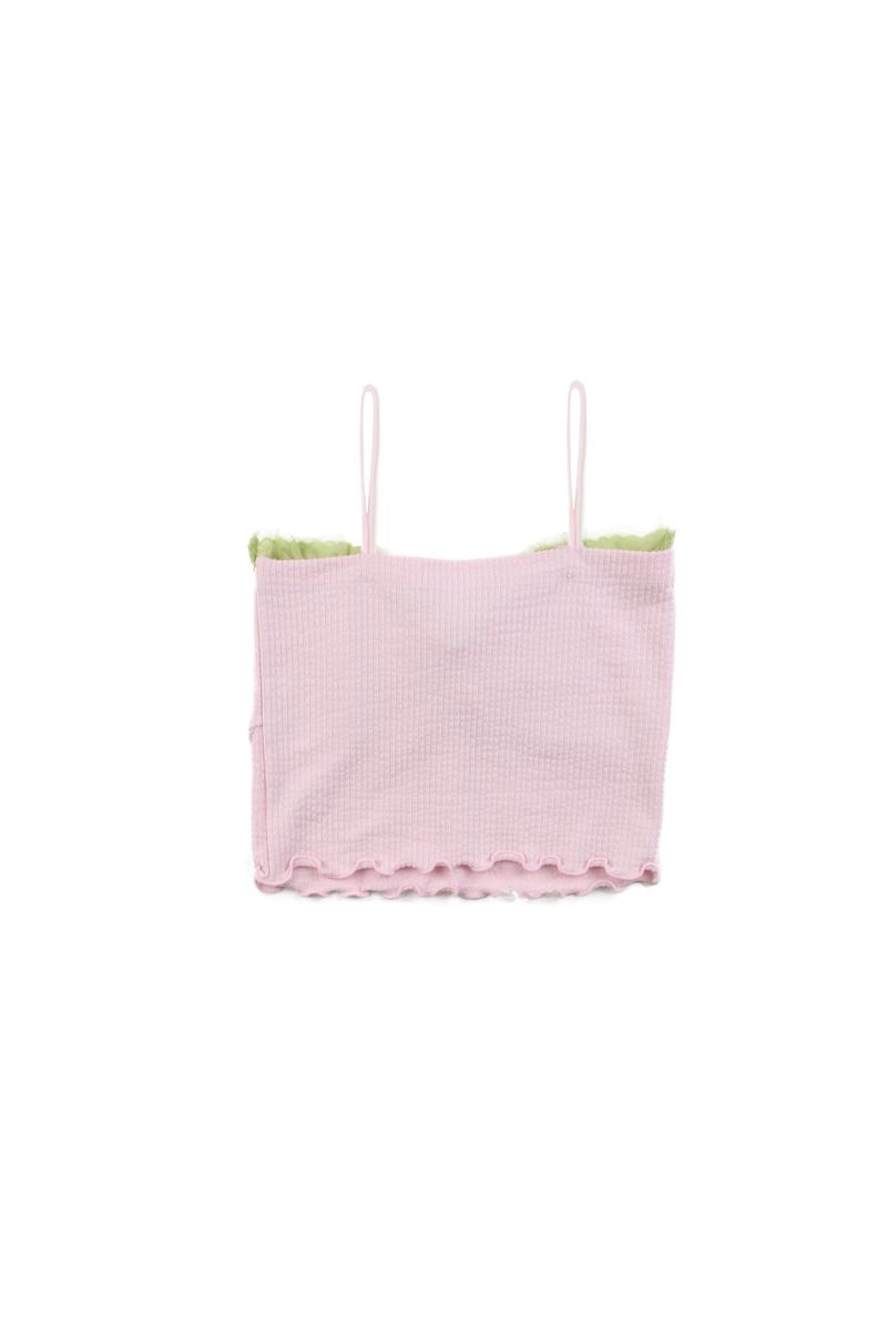 lace top warmer set - pink