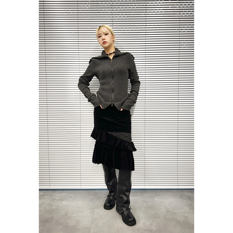 FRILL MIDI SKIRT