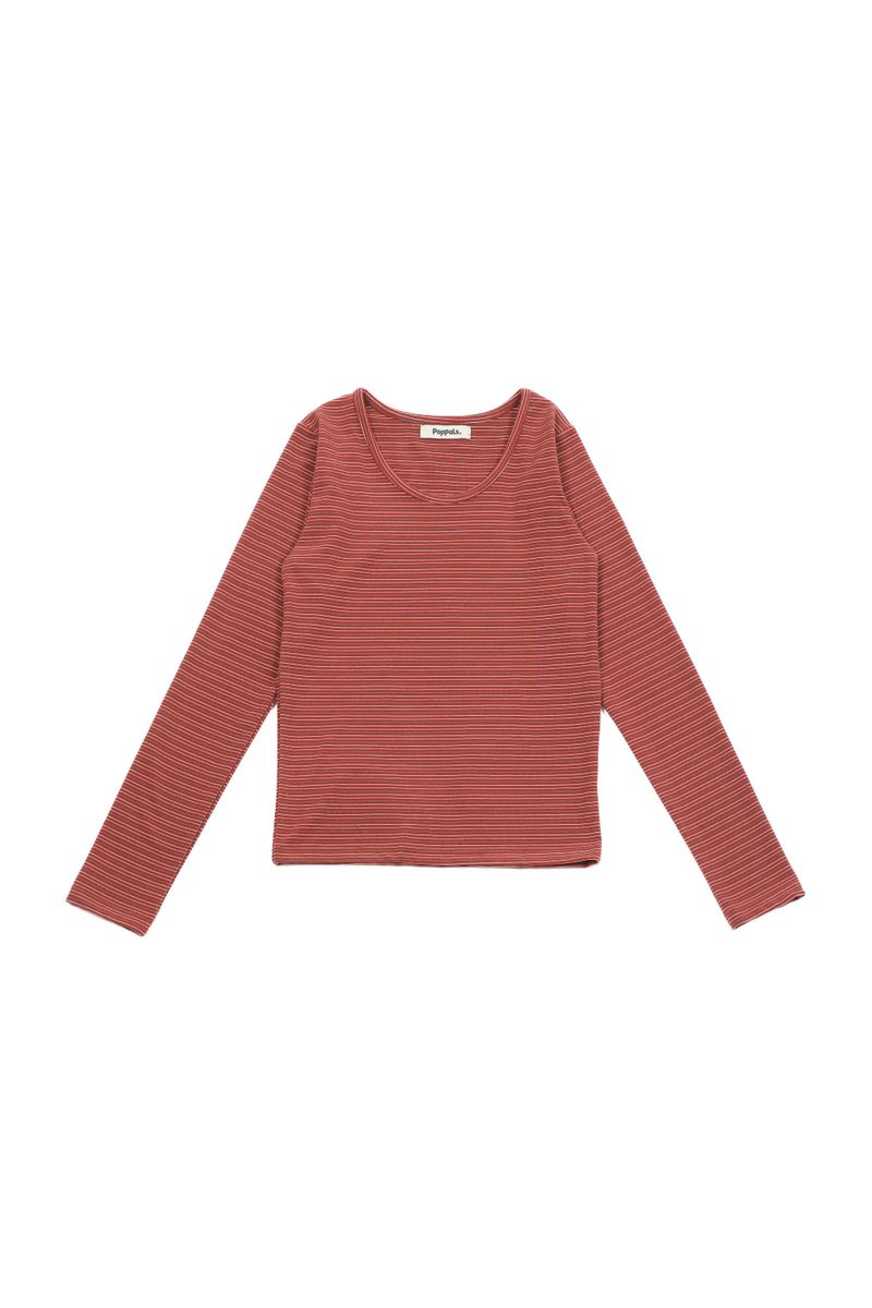 POPPALS（ポップパルズ）の「Stripe wool Tee [Red]（Tops）」