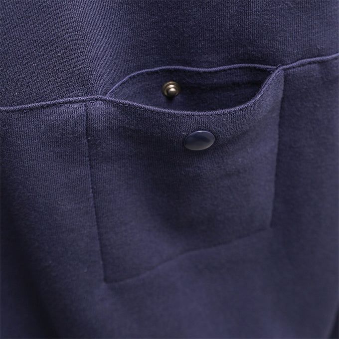 HALF ZIP LAYERD SWEATSHIRTS-SHADOW NAVY