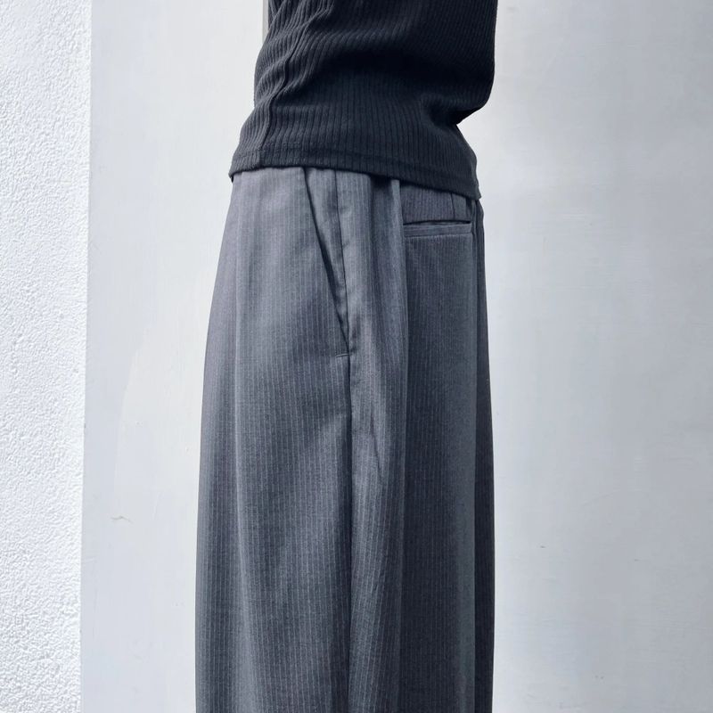 Curved Draped Suiting Trousers