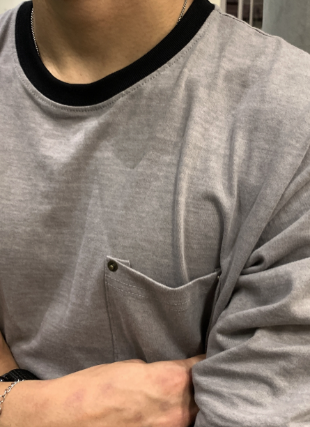 Aaron Cropped Pigment Rivet Ringer Long Sleeve
