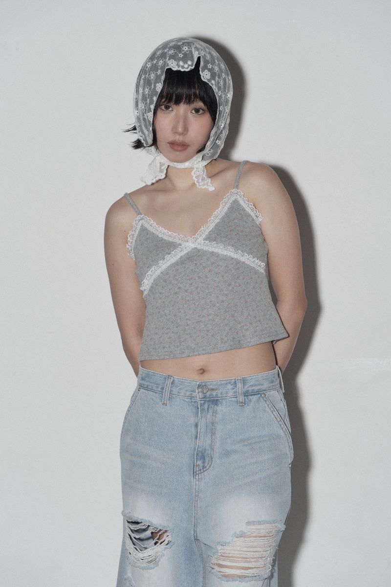 fl lace top (grey)
