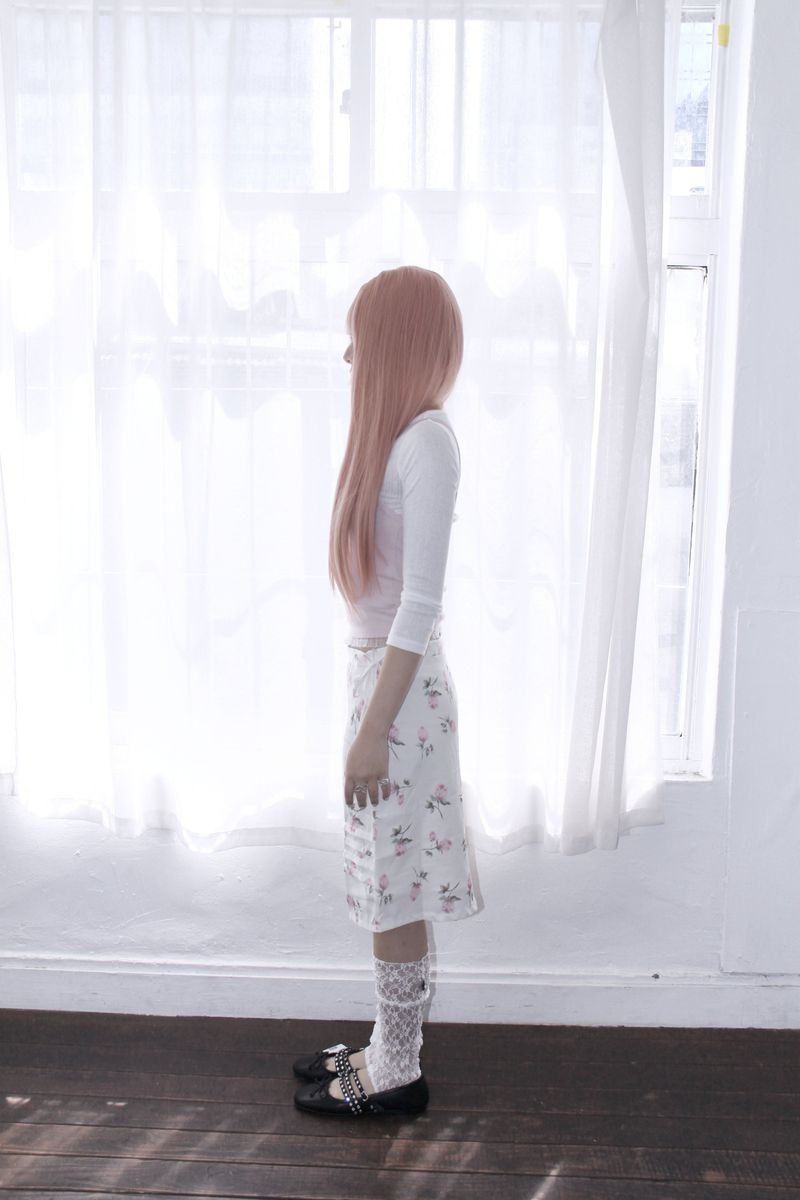 Flower lace midi skirt
