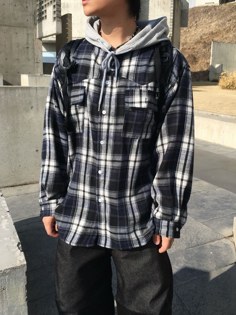 Stern Peach Check Hoodie 3C